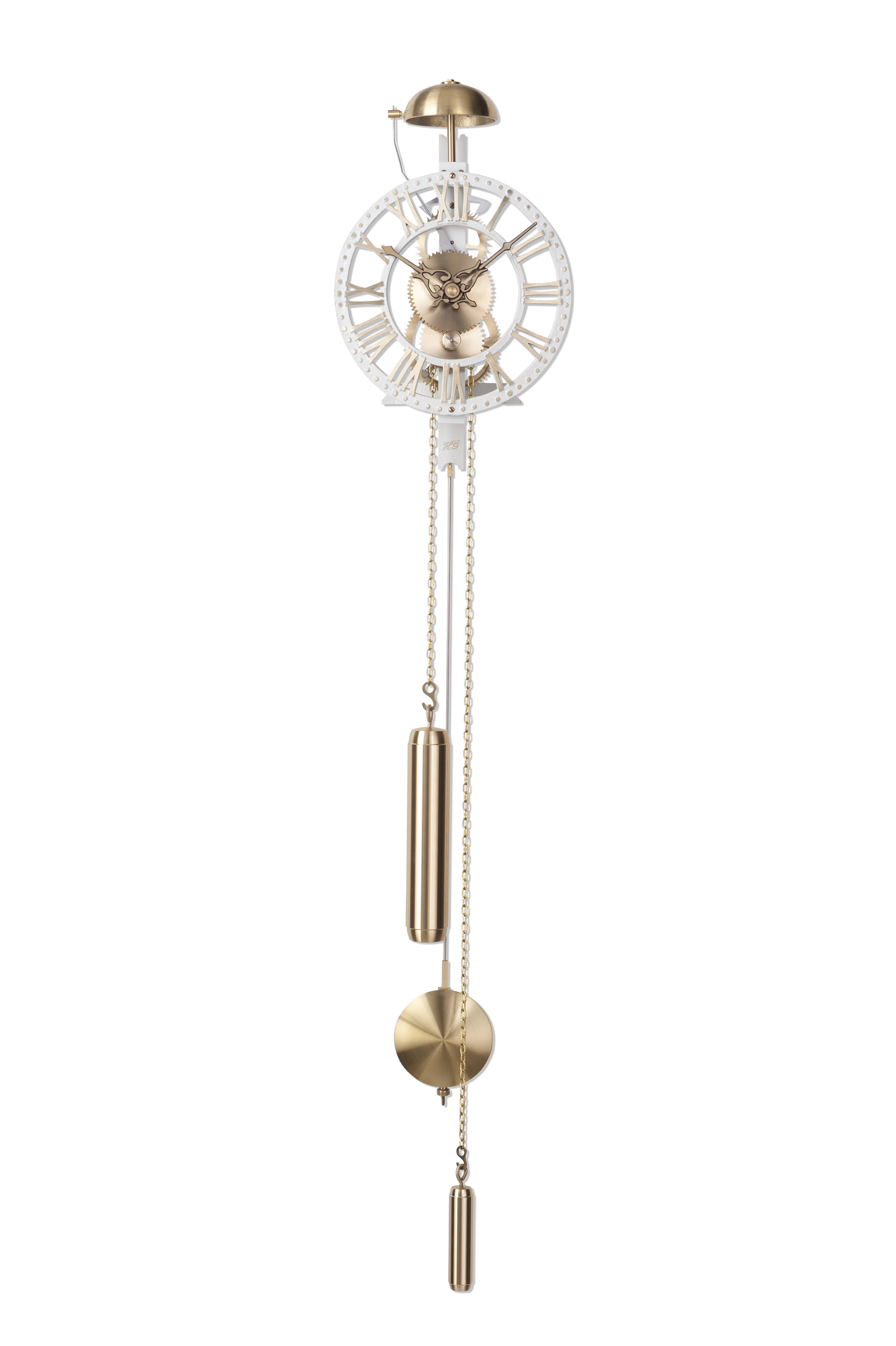 Moderne klok Wit RVS